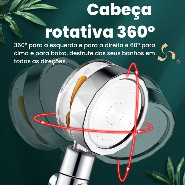 CHUVEIRO ECOLÓGICO COM HÉLICE DE PRESSÃO E FILTRO PURIFICADOR