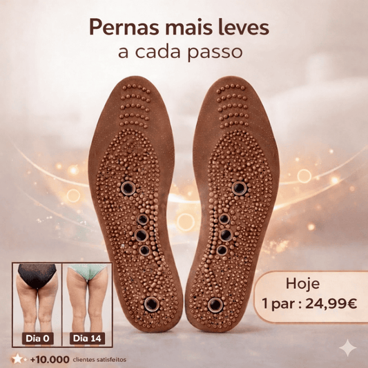 Palmilhas de reflexologia FeetComfort™ para pernas inchadas