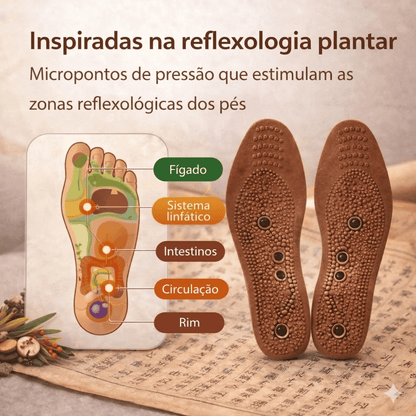 Palmilhas de reflexologia FeetComfort™ para pernas inchadas